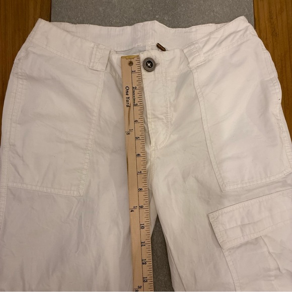 Free People The Thing Is Low Rise Utility Cargo Flare Pants Optic White Size 2 - Picture 11 of 14